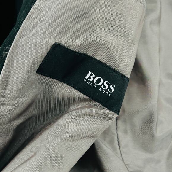 Vintage 90s Hugo Boss Black Pinstripe Three-Button Blazer Jacket - Picture 6 of 8